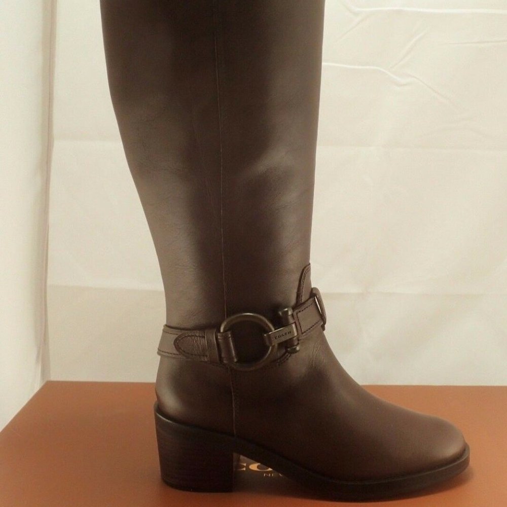 NIB COACH A00699 CAROLINA WIDE CALF LEATHER BOOTS
